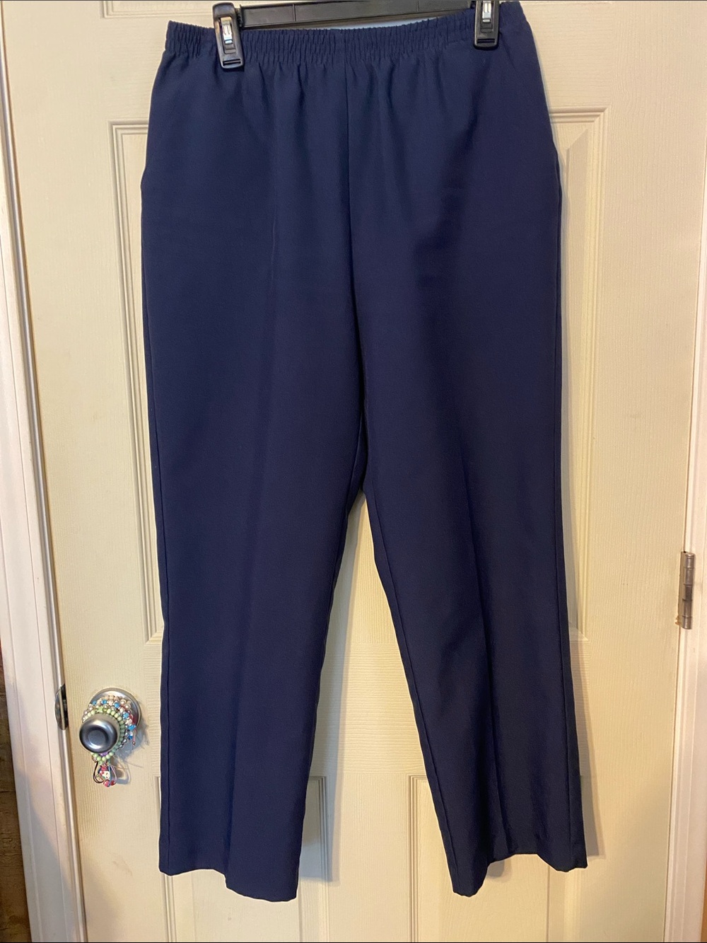 Straight-Leg Pull-On Pants in Navy
